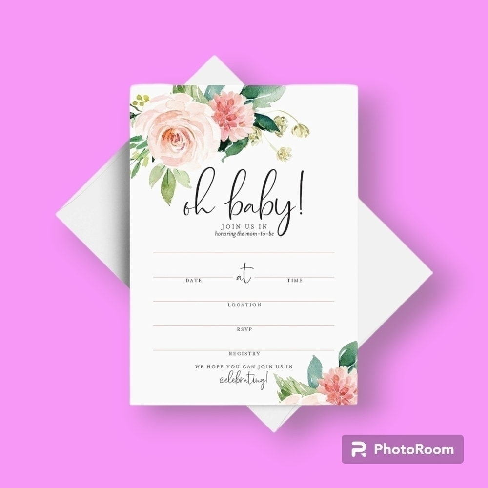 Oh Baby! Floral Boho Baby Shower Invitations